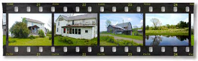 Filmstrip illustrating 062406 auction of 177 acres with house, barn, pond in Owego, NY